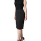 Black Cotton Sheath Knee Length Dress