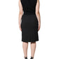 Black Cotton Sheath Knee Length Dress