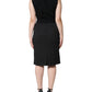 Black Cotton Sheath Knee Length Dress