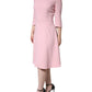 Pink A-line Viscose 3/4 Sleeves Dress