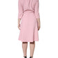 Pink A-line Viscose 3/4 Sleeves Dress