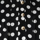 Black White Polka Dot Ascot Collar Midi Dress