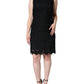 Black Floral Lace Sheath Sleeveless Mini Dress