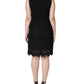 Black Floral Lace Sheath Sleeveless Mini Dress