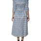 Light Blue Silver Jacquard A-line Midi Dress