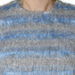 Light Blue Silver Jacquard A-line Midi Dress