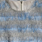 Light Blue Silver Jacquard A-line Midi Dress