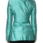 Metallic Green Single Breasted Blazer Jacket