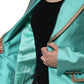 Metallic Green Single Breasted Blazer Jacket