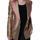 Metallic Brown Double Breasted Blazer Jacket