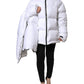 White Puffer Quilted Full Zip Coat Jacket