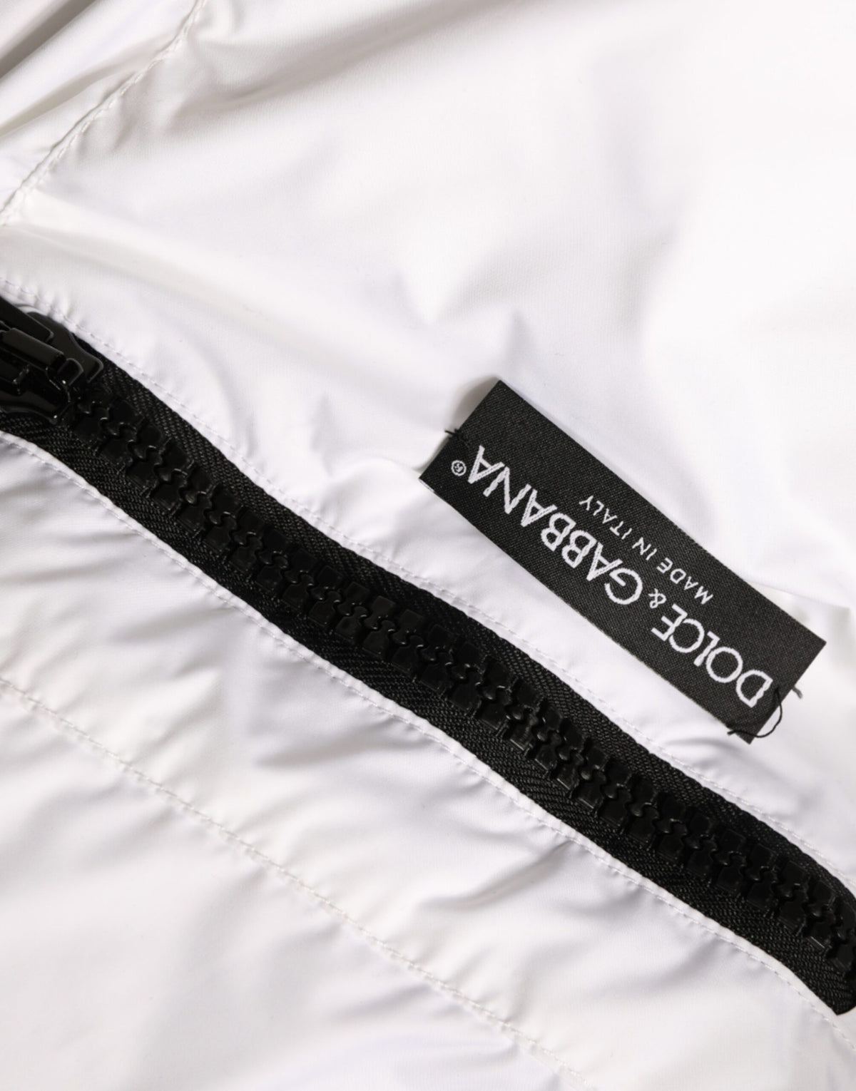 White Puffer Quilted Full Zip Coat Jacket