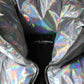 Silver Iridescent Puffer Full Zip Coat Jacket