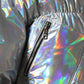 Silver Iridescent Puffer Full Zip Coat Jacket