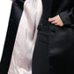 Black Polyester Organza Belted Coat Jacket