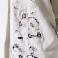 White Viscose Floral Cut Out Cardigan Sweater