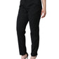 Black Polyester High Waist Tapered Pants