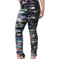 Multicolor Splatter Paint Cotton Skinny Denim Jeans