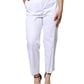 White Cotton Mid Waist Tapered Denim Jeans