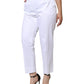 White Cotton Mid Waist Tapered Denim Jeans