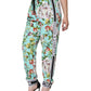 Green Floral Mid Waist Jogger Women Pants