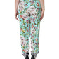 Green Floral Mid Waist Jogger Women Pants