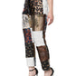 Multicolor Patchwork Jacquard High Waist Pants