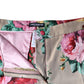 Beige Floral Jacquard High Waist Tapered Pants