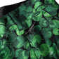 Green Clover Silk Satin High Waist Tapered Pants