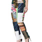 Multicolor Patchwork Jacquard High Waist Pants