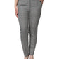 Gray Plaid Wool Mid Waist Women Tapered Pants