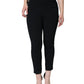 Black Viscose High Waist Tapered Pants