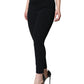 Black Viscose High Waist Tapered Pants