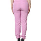 Pink Polyester High Waist Women Tapered Pants