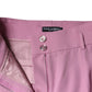 Pink Polyester High Waist Women Tapered Pants