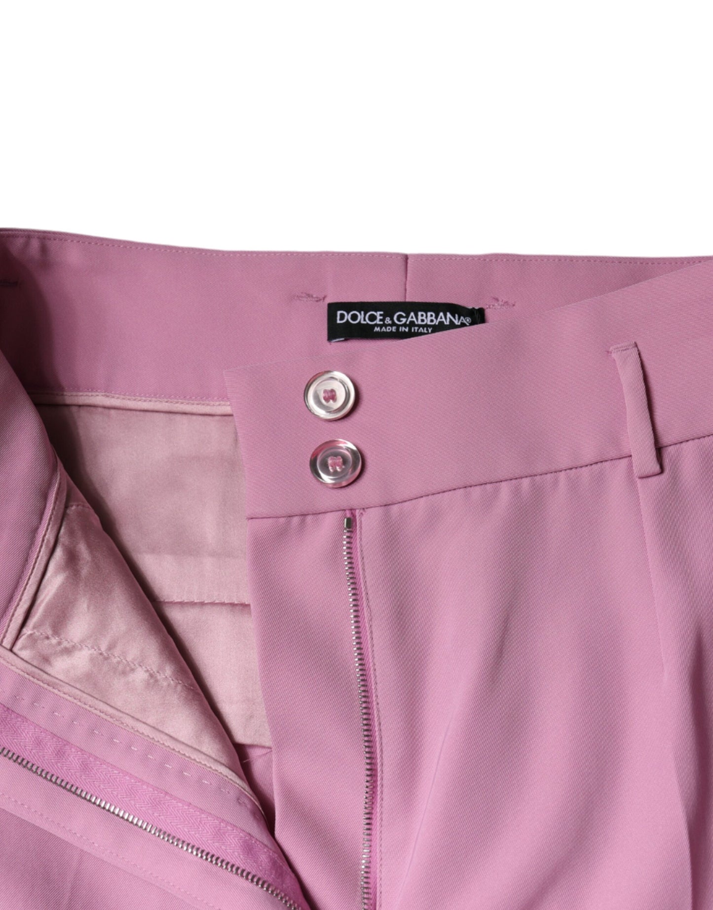 Pink Polyester High Waist Women Tapered Pants