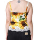 White Silk Sunflower Lace Sleeveless Tank Top