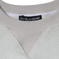 White Nylon Stretch Crew Neck Pullover Sweater