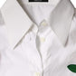 White Cotton Flower Applique Dress Shirt Top