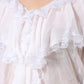 White Ruffles Lace Long Sleeve Blouse Top