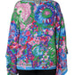 Multicolor Floral Charmeuse Kimono Sleeve Tunic Top