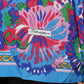 Multicolor Floral Charmeuse Kimono Sleeve Tunic Top