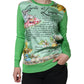 Green Silk Granita Al Limone Long Sleeves Sweater