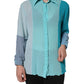 Multicolor Long Sleeve Button Blouse Top