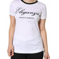 White Eleganza Print Cotton Short Sleeves T-shirt