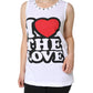 White I Love The Love Embellished Tank Top