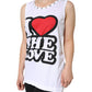 White I Love The Love Embellished Tank Top