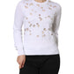 White Lace Cut Out Long Sleeves Pullover Sweater