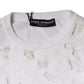 White Lace Cut Out Long Sleeves Pullover Sweater