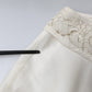 Off White Silk Lace Trimmed 3/4 Sleeves Blouse Top